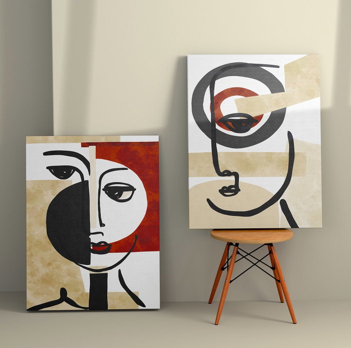 Wallity Cuadro Decorativo de Lienzo Multicolor (2 Piezas) 50 x 70 cm Wallity Cuadro Decorativo de Lienzo Multicolor (2 Piezas) 50 x 70 cm